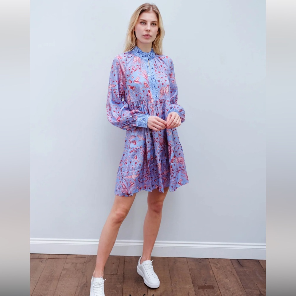 STINE GOYA SG Jasmine dress in jungle scene pink XS